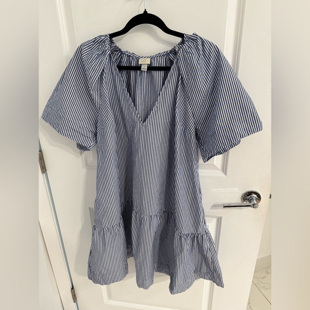 A New Day Navy and White Striped Dress